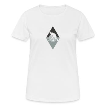 Field Hockey Field Hockey Stick - Women's Breathable T-Shirt - white - Front - AI Model Female 172 dark (172cm)
