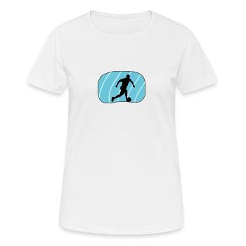 Beachball Fußball Fußball - Frauen T-Shirt atmungsaktiv - Weiß - Vorne - AI Model Female 172 dark (172cm)