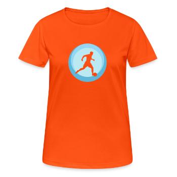Beachball Beach Soccer Beachball - Frauen T-Shirt atmungsaktiv - Neonorange - Vorne - AI Model Female 172 dark (172cm)