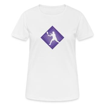 Squash Squash Player Squash Racket - Women's Breathable T-Shirt - white - Front - AI Model Female 172 dark (172cm)