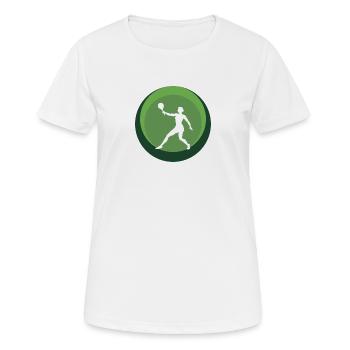 Beachtennis Beachball Strandtennis - Frauen T-Shirt atmungsaktiv - Weiß - Vorne - AI Model Female 172 dark (172cm)