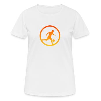Beachball Fußballspieler Beachsoccer - Frauen T-Shirt atmungsaktiv - Weiß - Vorne - AI Model Female 172 dark (172cm)