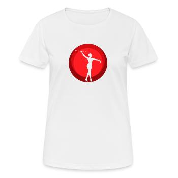 Stabdrehen Gymnastik Gymnastik - Frauen T-Shirt atmungsaktiv - Weiß - Vorne - AI Model Female 172 dark (172cm)
