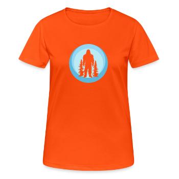 Lochness Bigfoot Yéti - T-shirt respirant Femme - orange néon - Devant - AI Model Female 172 dark (172cm)