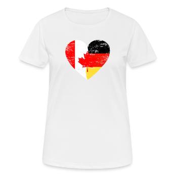 Flaggenherz Kanada Deutschland Flagge - Frauen T-Shirt atmungsaktiv - Weiß - Vorne - AI Model Female 172 dark (172cm)
