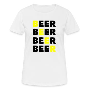 Bier Bier Bier Bier - Frauen T-Shirt atmungsaktiv - Weiß - Vorne - AI Model Female 172 dark (172cm)