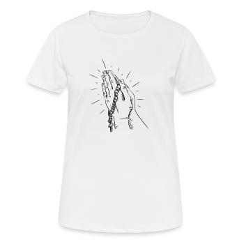 Prayer - Frauen T-Shirt atmungsaktiv - Weiß - Vorne - AI Model Female 172 dark (172cm)