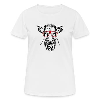 Vache à lunettes boeuf taureau pâturage animal Wilsigns - T-shirt respirant Femme - blanc - Devant - AI Model Female 172 dark (172cm)
