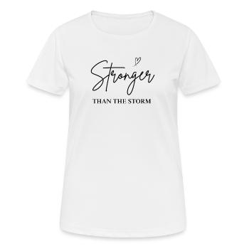 PLUS FORT QUE LA TEMPÊTE, Positif, Dire, Amour - T-shirt respirant Femme - blanc - Devant - AI Model Female 172 dark (172cm)