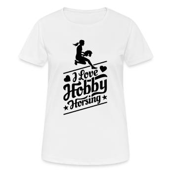 J’aime Hobby Horsing - Coeur - Hobby - T-shirt respirant Femme - blanc - Devant - AI Model Female 172 dark (172cm)