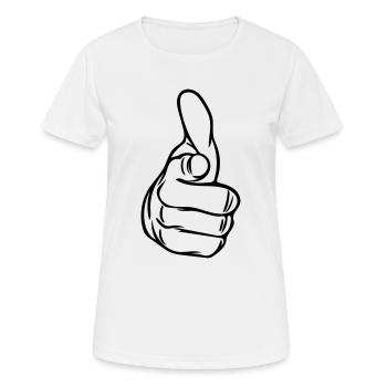 Vector Zeigefinger - Frauen T-Shirt atmungsaktiv - Weiß - Vorne - AI Model Female 172 dark (172cm)