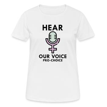 Écoutez notre choix Voice Pro - T-shirt respirant Femme - blanc - Devant - AI Model Female 172 dark (172cm)