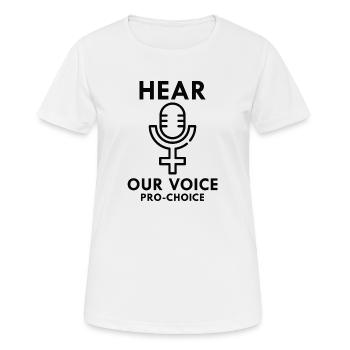 Écoutez notre choix Voice Pro - T-shirt respirant Femme - blanc - Devant - AI Model Female 172 dark (172cm)