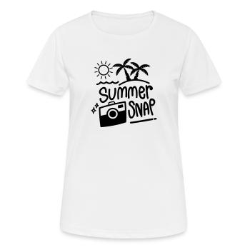 VACANCES D’ÉTÉ PHOTO INSTANTANÉ IMAGE SLOGAN MOTIF - T-shirt respirant Femme - blanc - Devant - AI Model Female 172 dark (172cm)