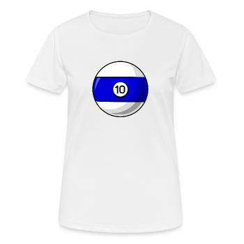 Billardkugel 10 blau Billard zehn - Frauen T-Shirt atmungsaktiv - Weiß - Vorne - AI Model Female 172 dark (172cm)