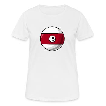 Billardkugel 15 dunkelrot Billard fünfzehn - Frauen T-Shirt atmungsaktiv - Weiß - Vorne - AI Model Female 172 dark (172cm)