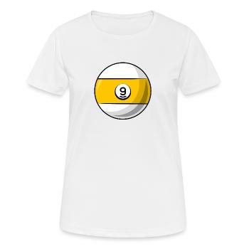 Billardkugel 9 gelb Billard neun - Frauen T-Shirt atmungsaktiv - Weiß - Vorne - AI Model Female 172 dark (172cm)