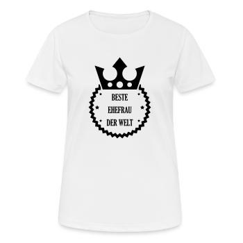 Ehe Hochzeit Liebe Paar Ehemann Frau Braut Love - Frauen T-Shirt atmungsaktiv - Weiß - Vorne - AI Model Female 172 dark (172cm)