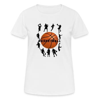 BASKETBALL - T-shirt respirant Femme - blanc - Devant - AI Model Female 172 dark (172cm)