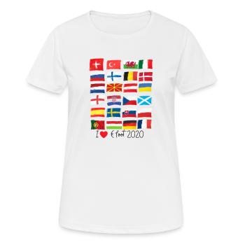 ich liebe Euro Fußball 2020 - Frauen T-Shirt atmungsaktiv - Weiß - Vorne - AI Model Female 172 dark (172cm)