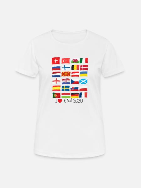 ich liebe Euro Fußball 2020 - Frauen T-Shirt atmungsaktiv - Weiß