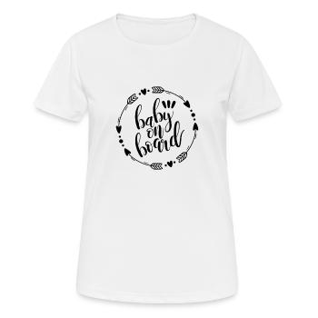Baby on Board - Frauen T-Shirt atmungsaktiv - Weiß - Vorne - AI Model Female 172 dark (172cm)