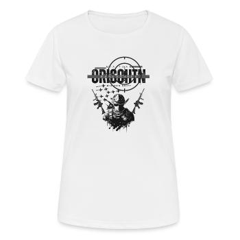 Créer la paix - le désarmement maintenant ! Orischtn - T-shirt respirant Femme - blanc - Devant - AI Model Female 172 dark (172cm)