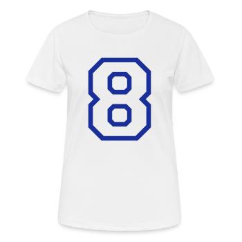 DIE NUMMER ACHT - 8 - Frauen T-Shirt atmungsaktiv - Weiß - Vorne - AI Model Female 172 dark (172cm)
