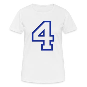 DIE NUMMER VIER - 4 - Frauen T-Shirt atmungsaktiv - Weiß - Vorne - AI Model Female 172 dark (172cm)