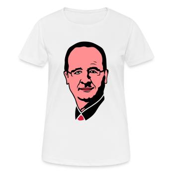 francois hollande president leader 3 - T-shirt respirant Femme - blanc - Devant - AI Model Female 172 dark (172cm)