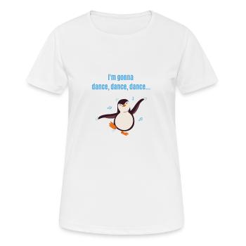 Carnival - Dancing Penguin - dance dance dance - Women's Breathable T-Shirt - white - Front - AI Model Female 172 dark (172cm)