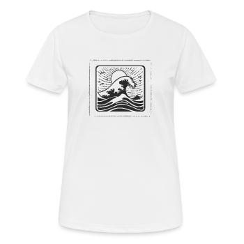 Japanese Wave - Frauen T-Shirt atmungsaktiv - Weiß - Vorne - AI Model Female 172 dark (172cm)