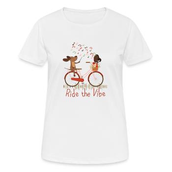 Reiten Sie den Vibe mit Hund - Frauen T-Shirt atmungsaktiv - Weiß - Vorne - AI Model Female 172 dark (172cm)