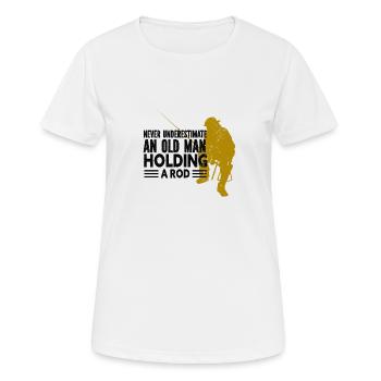 Angler Angelhaken Angelrute Sportfischer - Frauen T-Shirt atmungsaktiv - Weiß - Vorne - AI Model Female 172 dark (172cm)