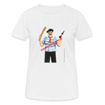 Français typique - Espèce en danger - T-shirt respirant Femme - blanc - Devant - AI Model Female 172 dark (172cm)