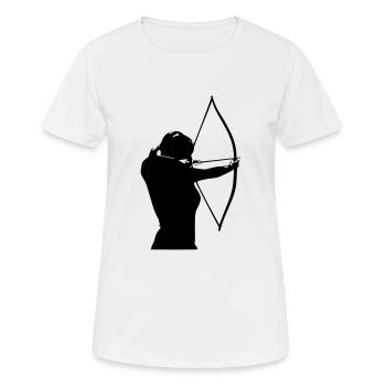 Weibliche Bogenschützin - Frauen T-Shirt atmungsaktiv - Weiß - Vorne - AI Model Female 172 dark (172cm)