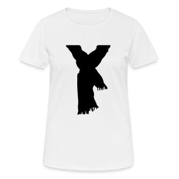Schal - Frauen T-Shirt atmungsaktiv - Weiß - Vorne - AI Model Female 172 dark (172cm)