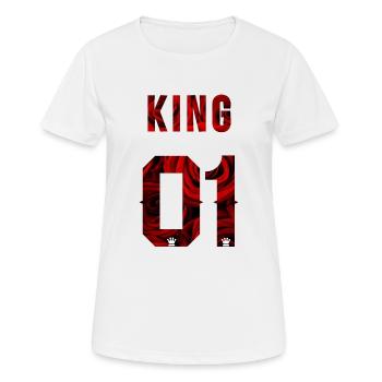 King - Frauen T-Shirt atmungsaktiv - Weiß - Vorne - AI Model Female 172 dark (172cm)