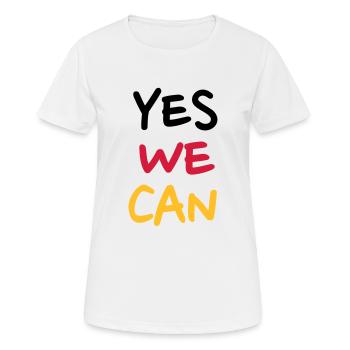Yes we can - T-shirt respirant Femme - blanc - Devant - AI Model Female 172 dark (172cm)