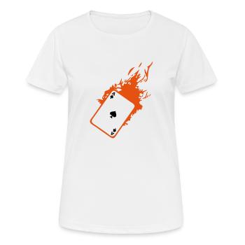card poker card as flame pique2 - Women's Breathable T-Shirt - white - Front - AI Model Female 172 dark (172cm)