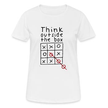 think outside the box - Women's Breathable T-Shirt - white - Front - AI Model Female 172 dark (172cm)