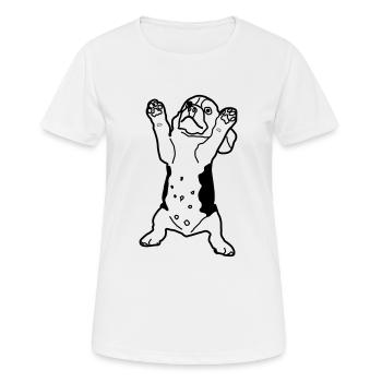 Chien de danse, cadeau pour les amoureux des chiens - T-shirt respirant Femme - blanc - Devant - AI Model Female 172 dark (172cm)