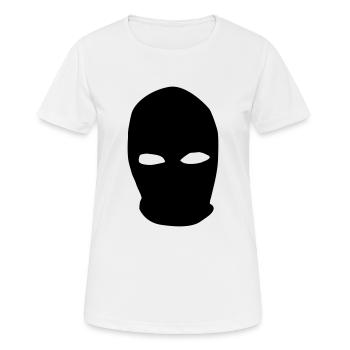 Sturmhaube - Frauen T-Shirt atmungsaktiv - Weiß - Vorne - AI Model Female 172 dark (172cm)