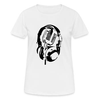 mikrokopfhoerer - Frauen T-Shirt atmungsaktiv - Weiß - Vorne - AI Model Female 172 dark (172cm)