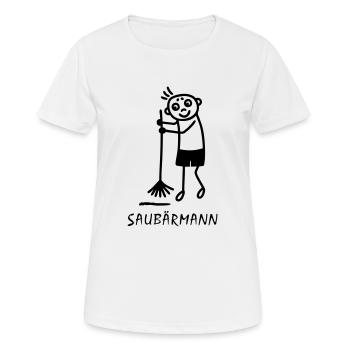 Saubermann - Frauen T-Shirt atmungsaktiv - Weiß - Vorne - AI Model Female 172 dark (172cm)