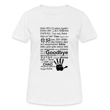 Goodbye and Hello in Various Languages - Women's Breathable T-Shirt - white - Front - AI Model Female 172 dark (172cm)