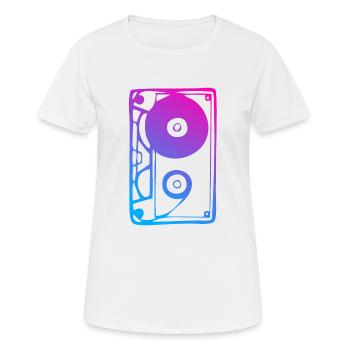 Musik-Kassette Farbverlauf 80er 90er Jahre Retro - Frauen T-Shirt atmungsaktiv - Weiß - Vorne - AI Model Female 172 dark (172cm)