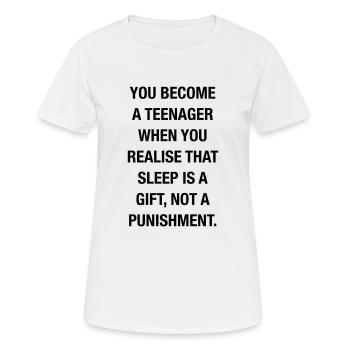 Quand êtes-vous adolescent? - T-shirt respirant Femme - blanc - Devant - AI Model Female 172 dark (172cm)