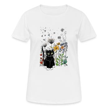 Katze - Frauen T-Shirt atmungsaktiv - Weiß - Vorne - AI Model Female 172 dark (172cm)