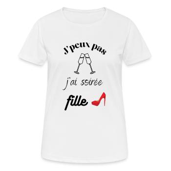 J'peux pas j'ai soirée fille - T-shirt respirant Femme - blanc - Devant - AI Model Female 172 dark (172cm)